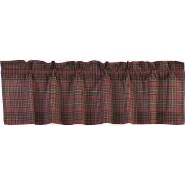Tartan Red Plaid Valance Curtain 16x60 - The Fox Decor